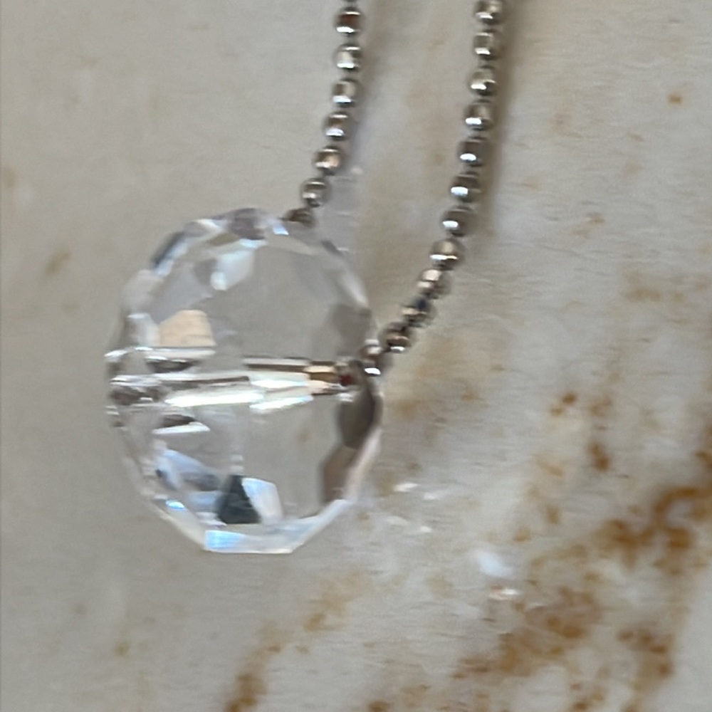 Swarovski Crystal Cut Crystal & Pavé Circle Ball Silver Necklace Pendant - Picture 7 of 12